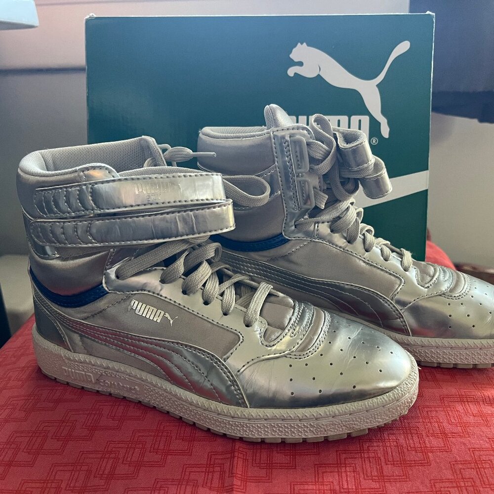 Puma silver hi tops